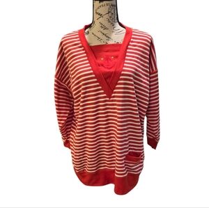 Karen Scott Red and White Striped Nautical Sweater